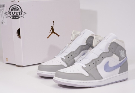 Air Jordan 1 Mid Wolf Grey Aluminum BQ6472-105 SIZE: 36-46