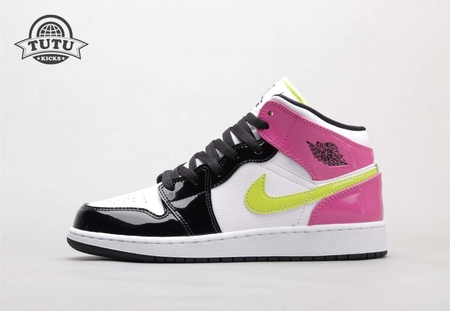 Air Jordan 1 Mid White Black Cyber Pink 36-40