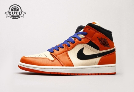 Air Jordan 1 Mid Team Orange Black 36-46