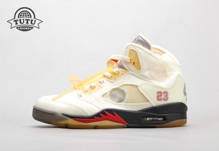 OFF-WHITE x Air Jordan 5 "Sail" 40-47.5