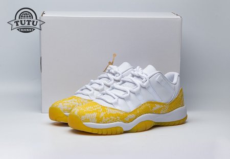 Jordan 11 Retro Low Tour Yellow Snakeskin (Women's) AH7860-107 Size 36-44.5